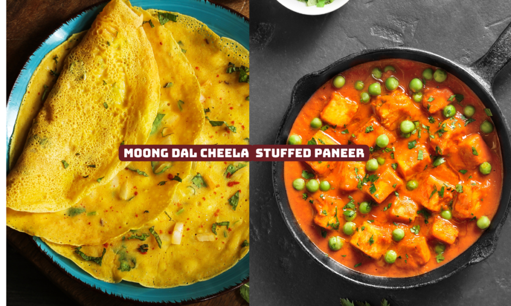 Moong Dal Cheela with Stuffed Paneer