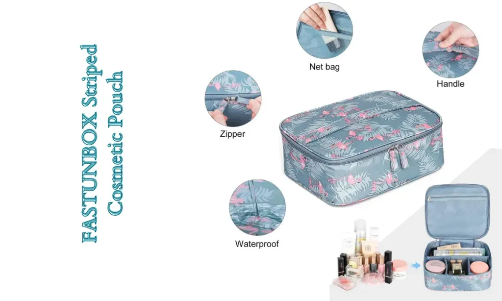 FASTUNBOX Striped Cosmetic Pouch