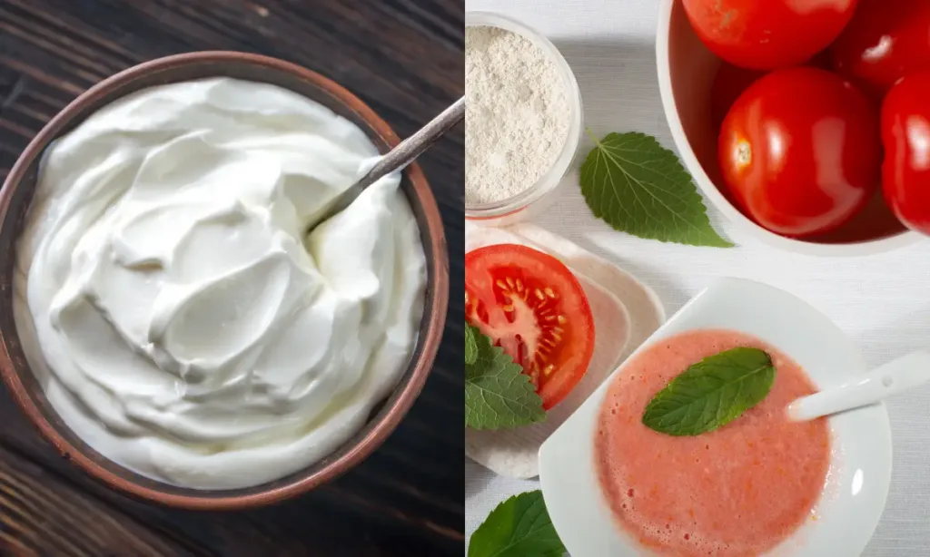 Tomato Pulp and Yogurt Mask