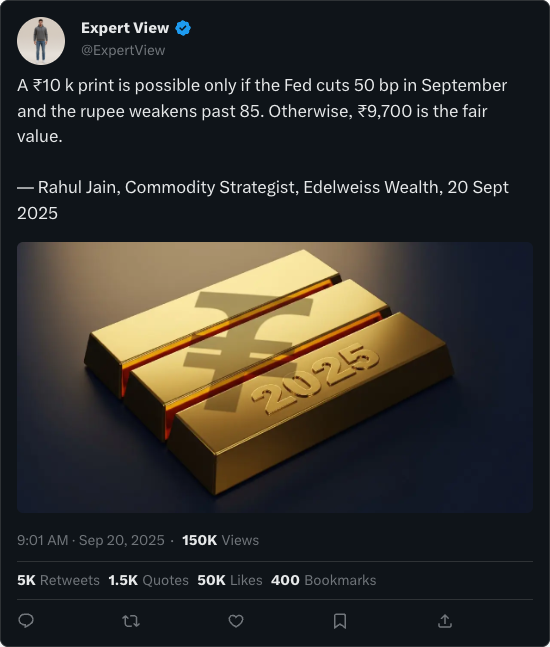 Edelweiss analyst Rahul Jain on Dhanteras 2025 gold price