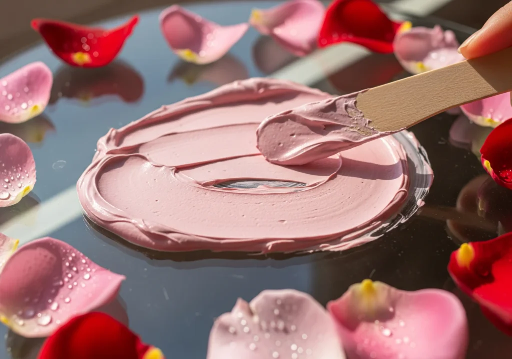 bentonite clay and rose winter face mask for oily skin